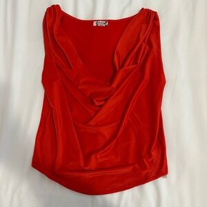 Free People Red cowl neck top